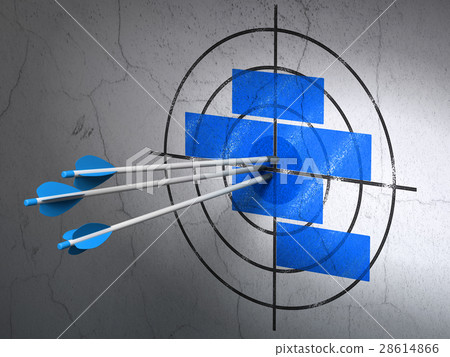 Building construction concept: arrows in Bricks 28614866