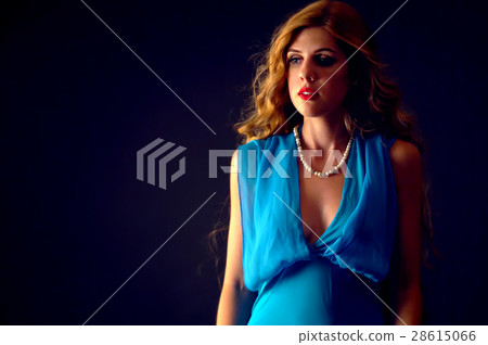 Frightened woman screaming with fear indoor at Frightened woman screaming with fear indoor at 28615066