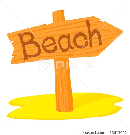 Beach pointer icon, cartoon style 28615632