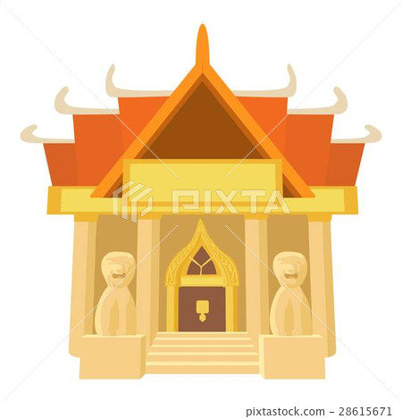 Old temple icon, cartoon style Old temple icon, cartoon style 28615671