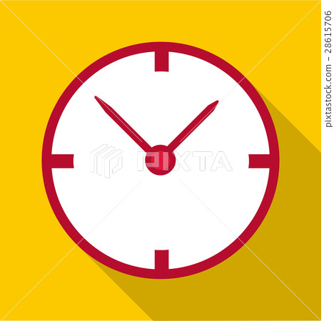 White wall clock icon, flat style White wall clock icon, flat style 28615706