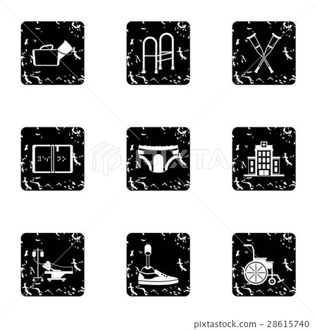 Disabled icons set, grunge style Disabled icons set, grunge style 28615740