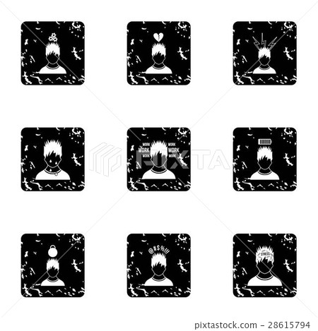 Feeling icons set, grunge style Feeling icons set, grunge style 28615794