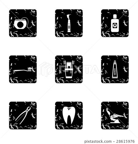Dentistry icons set, grunge style Dentistry icons set, grunge style 28615976