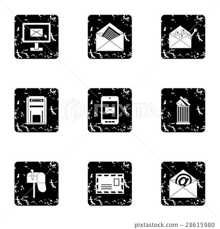 Message icons set, grunge style Message icons set, grunge style 28615980