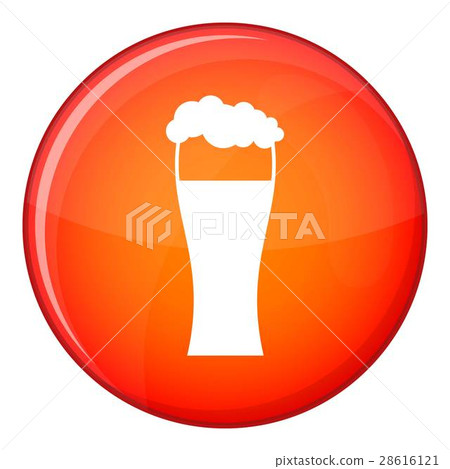 Glass of beer icon, flat style Glass of beer icon, flat style 28616121