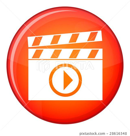 Clapperboard for movie shooting icon, flat style 28616348