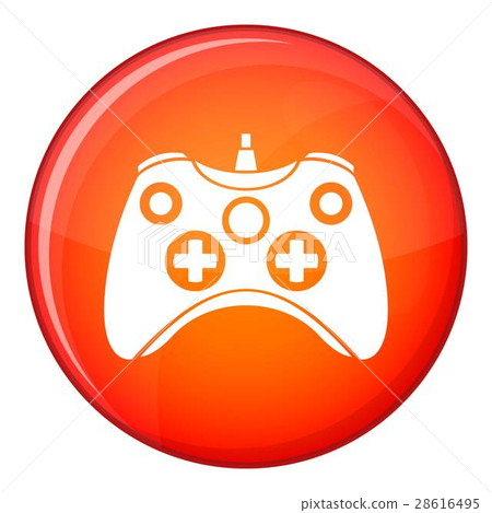 Video game controller icon, flat style 28616495