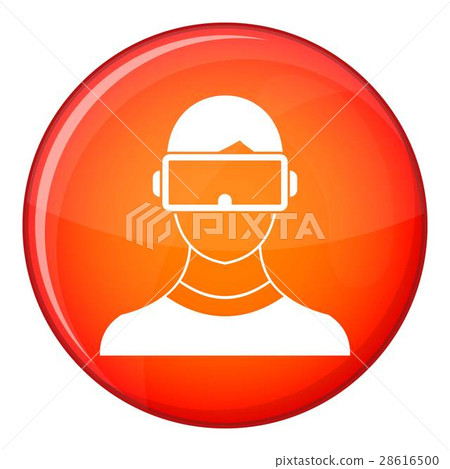 Virtual 3d reality goggles icon, flat style Virtual 3d reality goggles icon, flat style 28616500