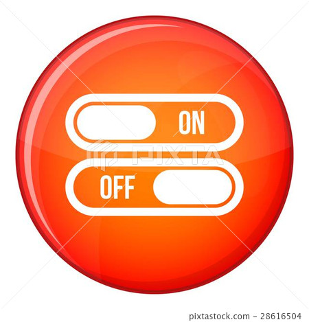 Button on and off icon, flat style 28616504