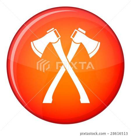 Chainsaw icon, flat style Chainsaw icon, flat style 28616513