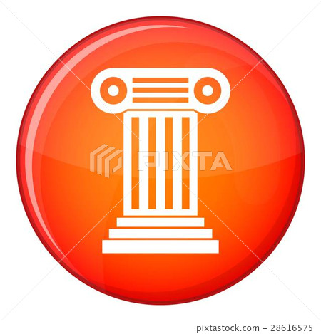Roman column icon, flat style 28616575