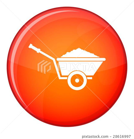Garden wheelbarrow icon, flat style 28616997