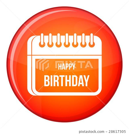 Calendar happy birthday icon, flat style Calendar happy birthday icon, flat style 28617305