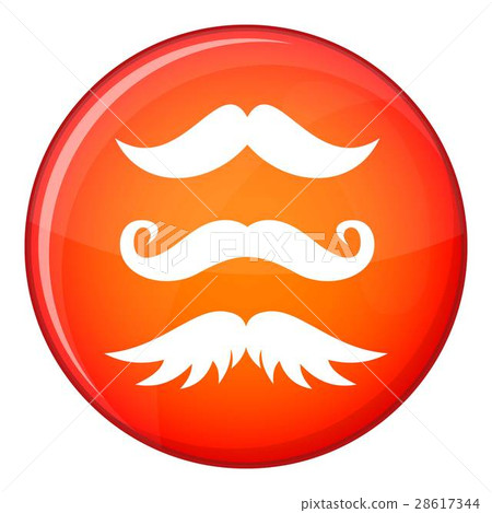 Moustaches icon, flat style 28617344
