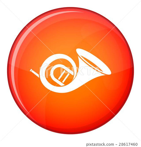 French horn icon, flat style 28617460