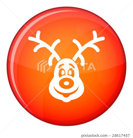Christmas deer icon, flat style Christmas deer icon, flat style 28617487