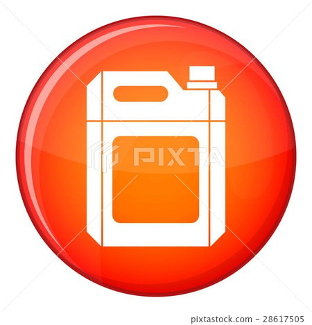 Plastic jerry can icon, flat style Plastic jerry can icon, flat style 28617505
