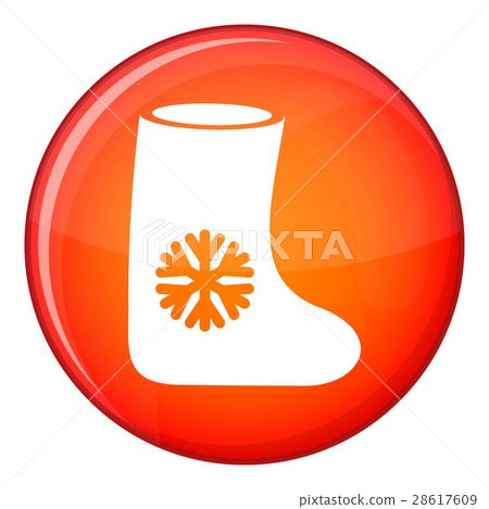 Felt boots icon, flat style 28617609