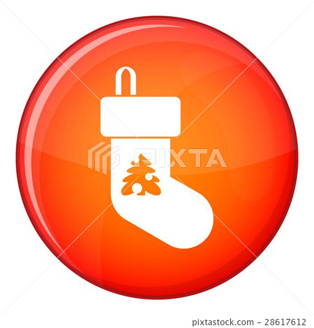 Christmas sock icon, flat style 28617612