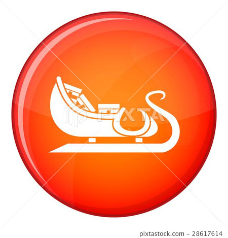 Christmas sleigh of santa claus icon, flat style 28617614