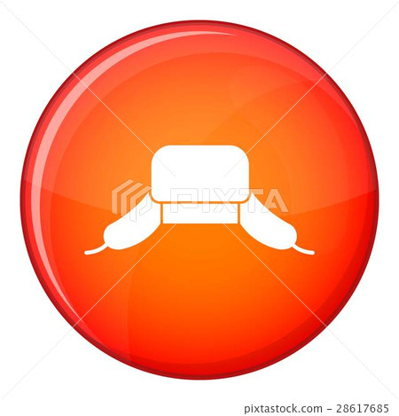 Hat with ear flaps icon, flat style Hat with ear flaps icon, flat style 28617685