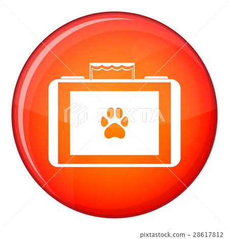 Suitcase for animals icon, flat style 28617812