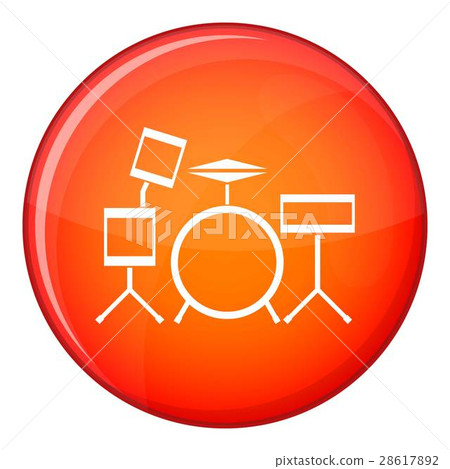 Drum kit icon, flat style Drum kit icon, flat style 28617892