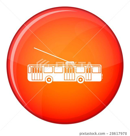 Trolleybus icon, flat style Trolleybus icon, flat style 28617978