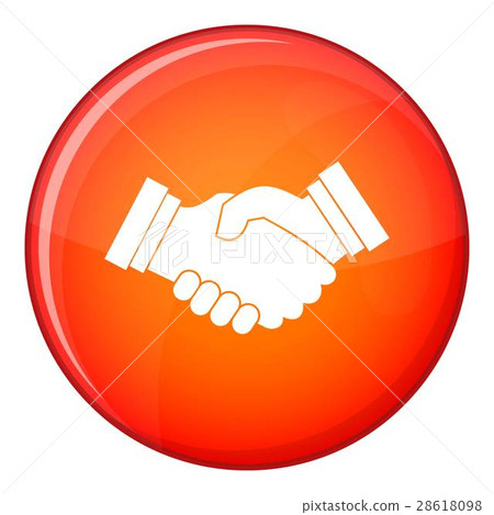 Business handshake icon, flat style Business handshake icon, flat style 28618098
