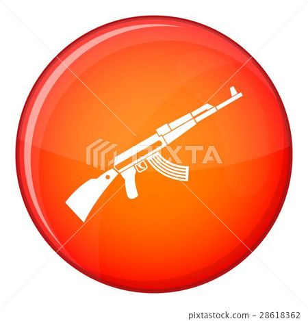 Kalashnikov machine icon, flat style 28618362