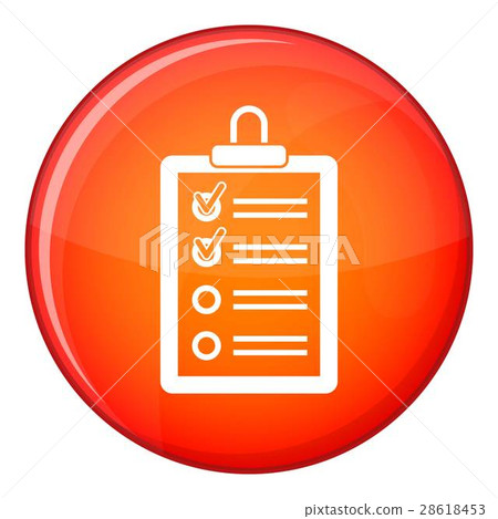 Clipboard with to do list icon, flat style 28618453