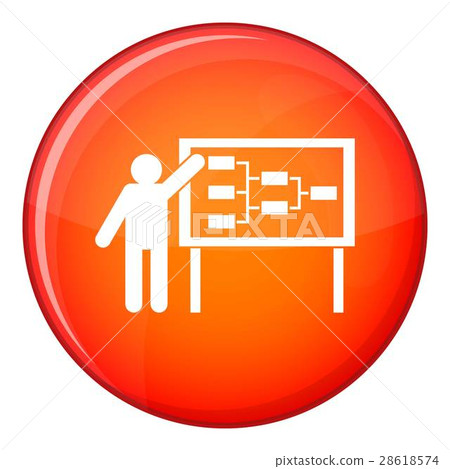Businessman and presentation screen icon Businessman and presentation screen icon 28618574