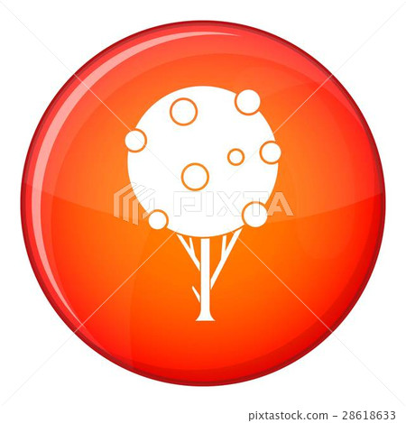 Tree with fruits icon, flat style Tree with fruits icon, flat style 28618633