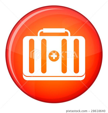 First aid kit icon, flat style First aid kit icon, flat style 28618640