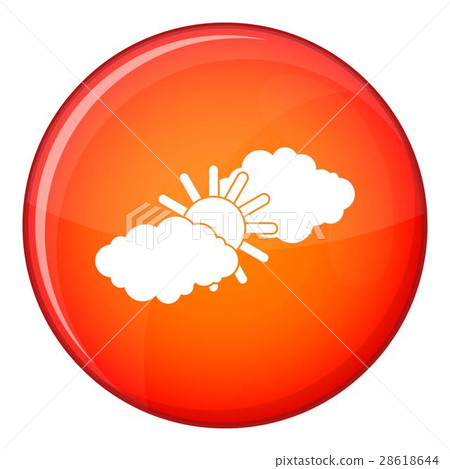 Sun and clouds icon, flat style Sun and clouds icon, flat style 28618644