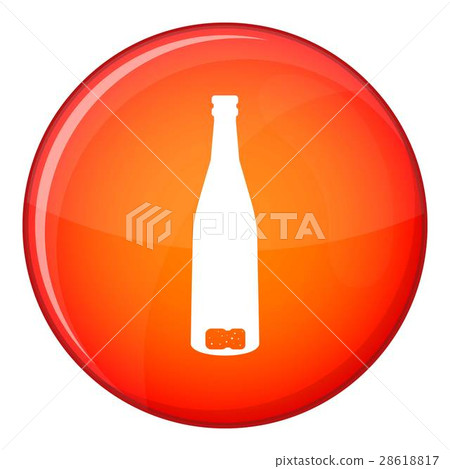 Empty wine bottle icon, flat style Empty wine bottle icon, flat style 28618817