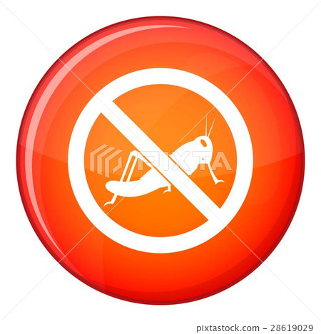 No locust sign icon, flat style - Stock Illustration [28619029] - PIXTA