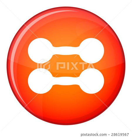 Pair of dumbbells icon, flat style Pair of dumbbells icon, flat style 28619567