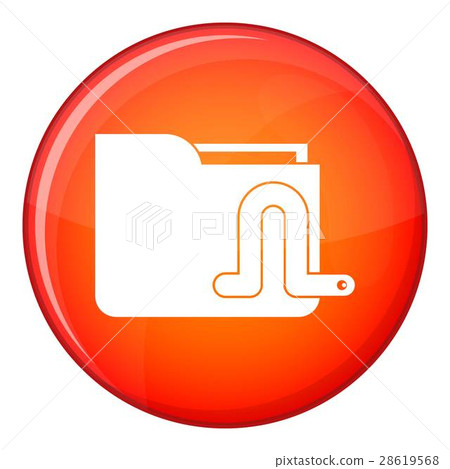 Computer worm icon, flat style Computer worm icon, flat style 28619568