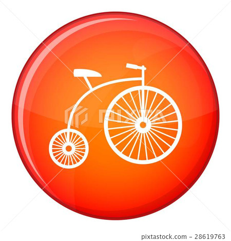 Penny-farthing icon, flat style 28619763