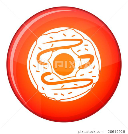 Chocolate donut icon, flat style 28619926