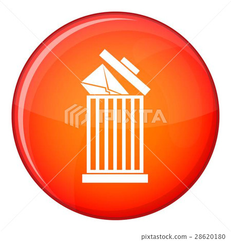 Envelope in trash bin icon, flat style Envelope in trash bin icon, flat style 28620180