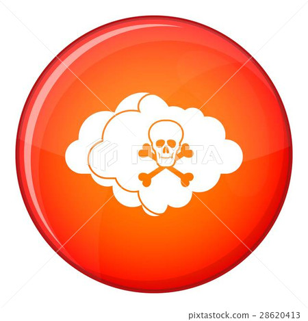 Cloud with skull and bones icon, flat style 28620413