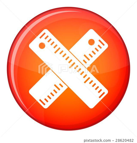 Two crossed rulers icon, flat style Two crossed rulers icon, flat style 28620482