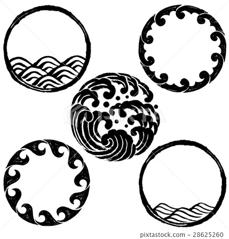 用墨水筆寫的波浪圈 28625260