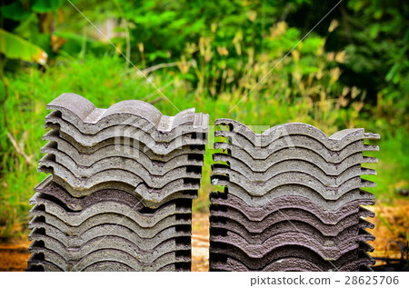 Place the stacked roof tiles Place the stacked roof tiles 28625706