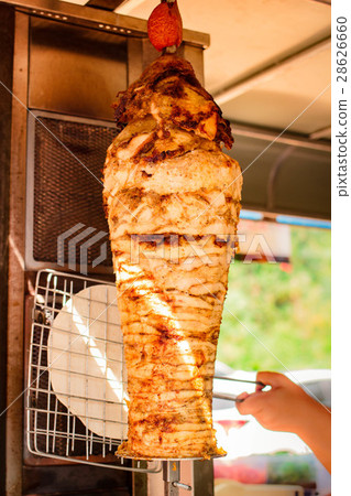 Chicken doner kebab, turkish street food. Chicken doner kebab, turkish street food. 28626660