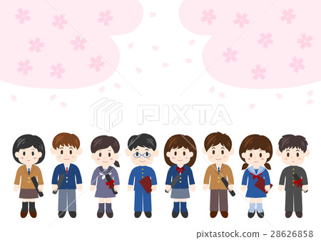 Graduation ceremony image Heiseika and cherry illustration 28626858