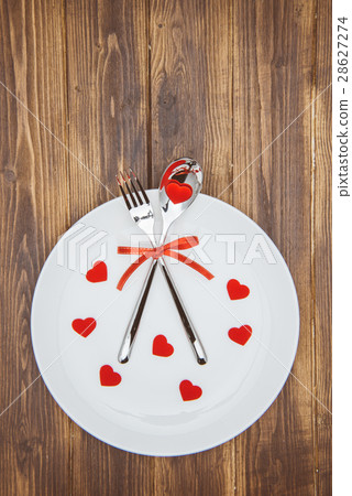 Celebrate valentine's day, Heart shape dishware 28627274